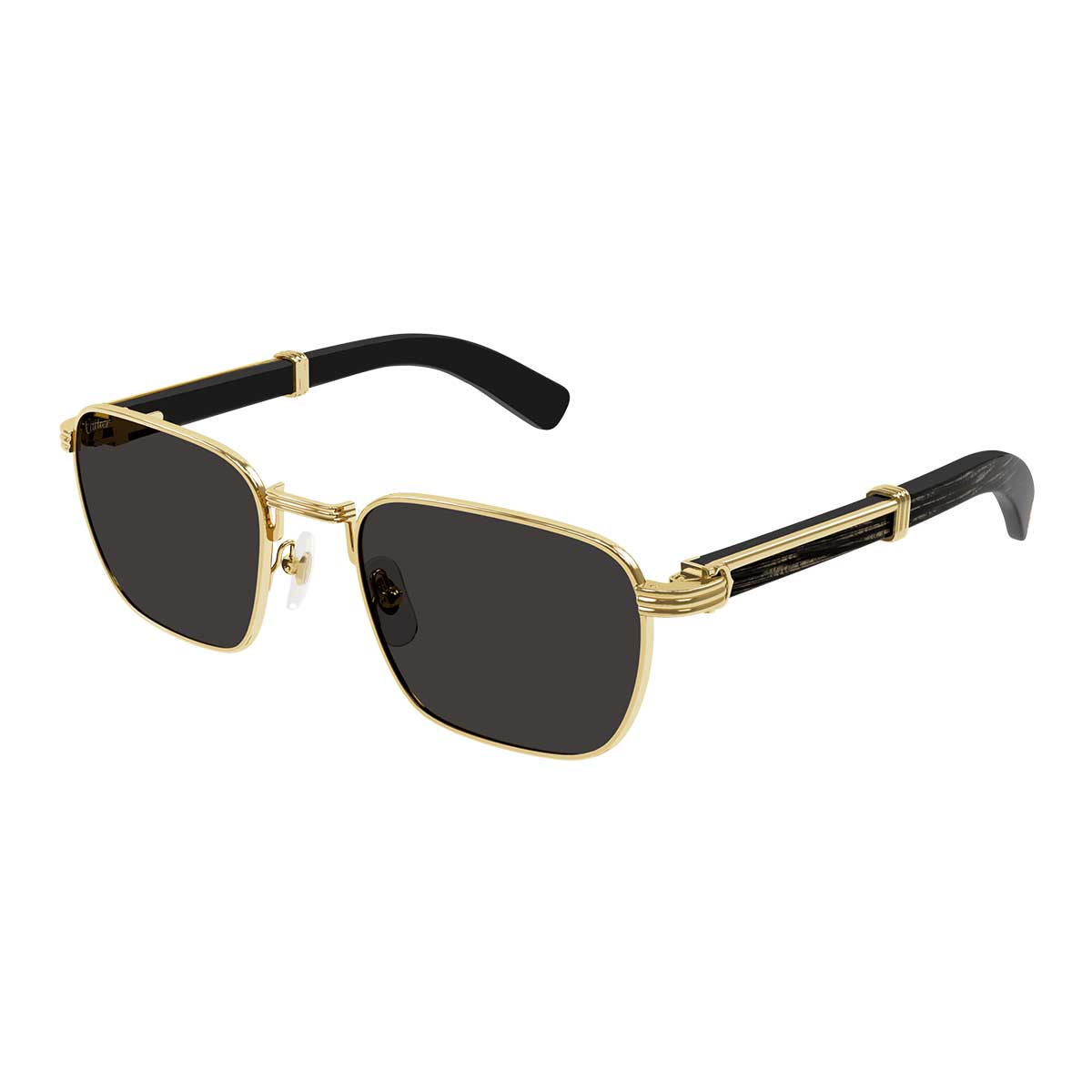 Cartier Occhiali da Sole CT0363S 001 OroNero/Grigio Uomo