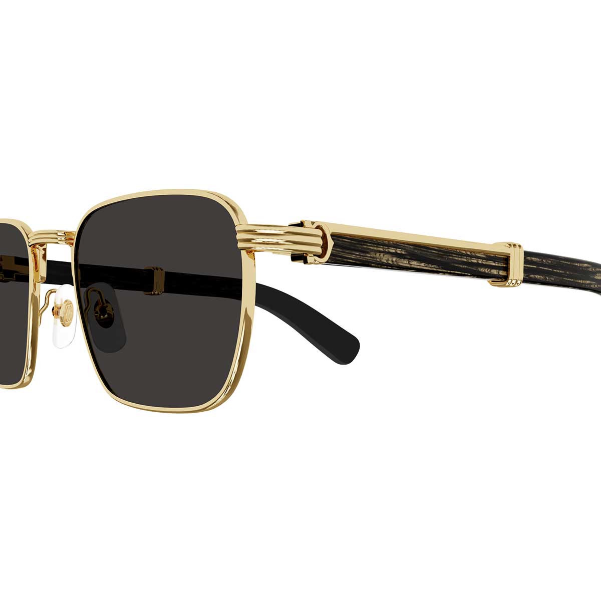 Cartier Occhiali da Sole CT0363S 001 OroNero/Grigio Uomo