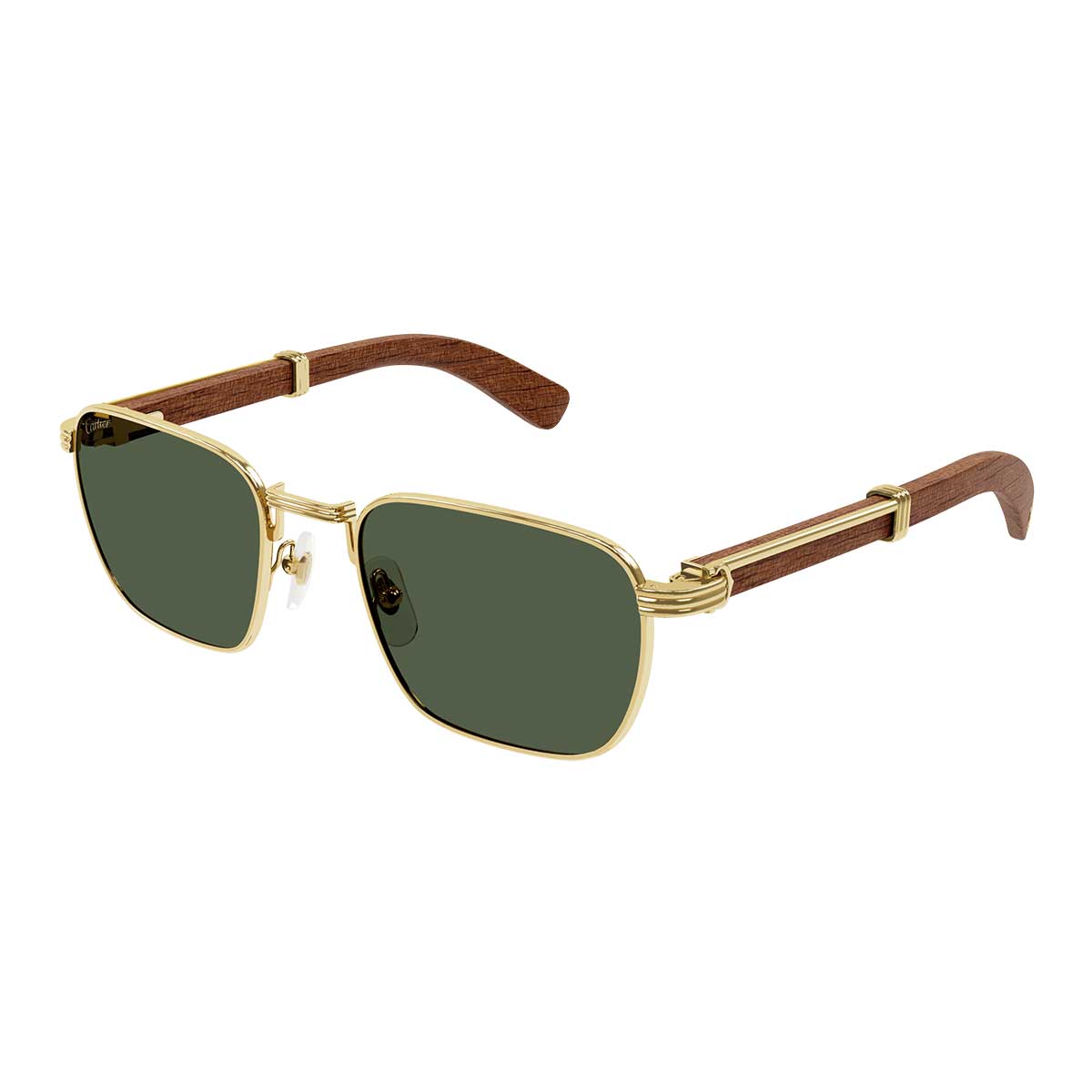 Cartier Occhiali da Sole CT0363S 002 OroMarrone/Verde Uomo
