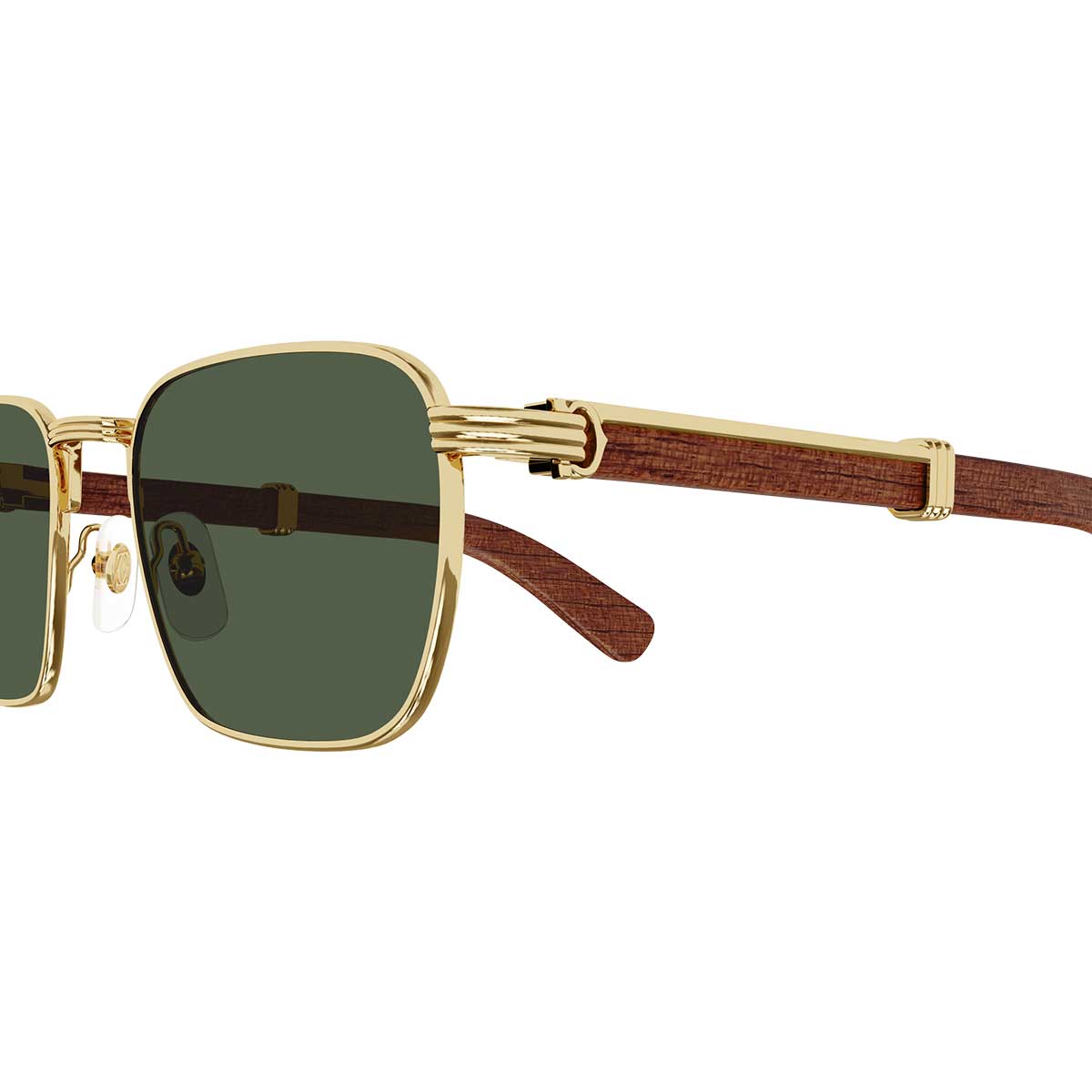 Cartier Occhiali da Sole CT0363S 002 OroMarrone/Verde Uomo