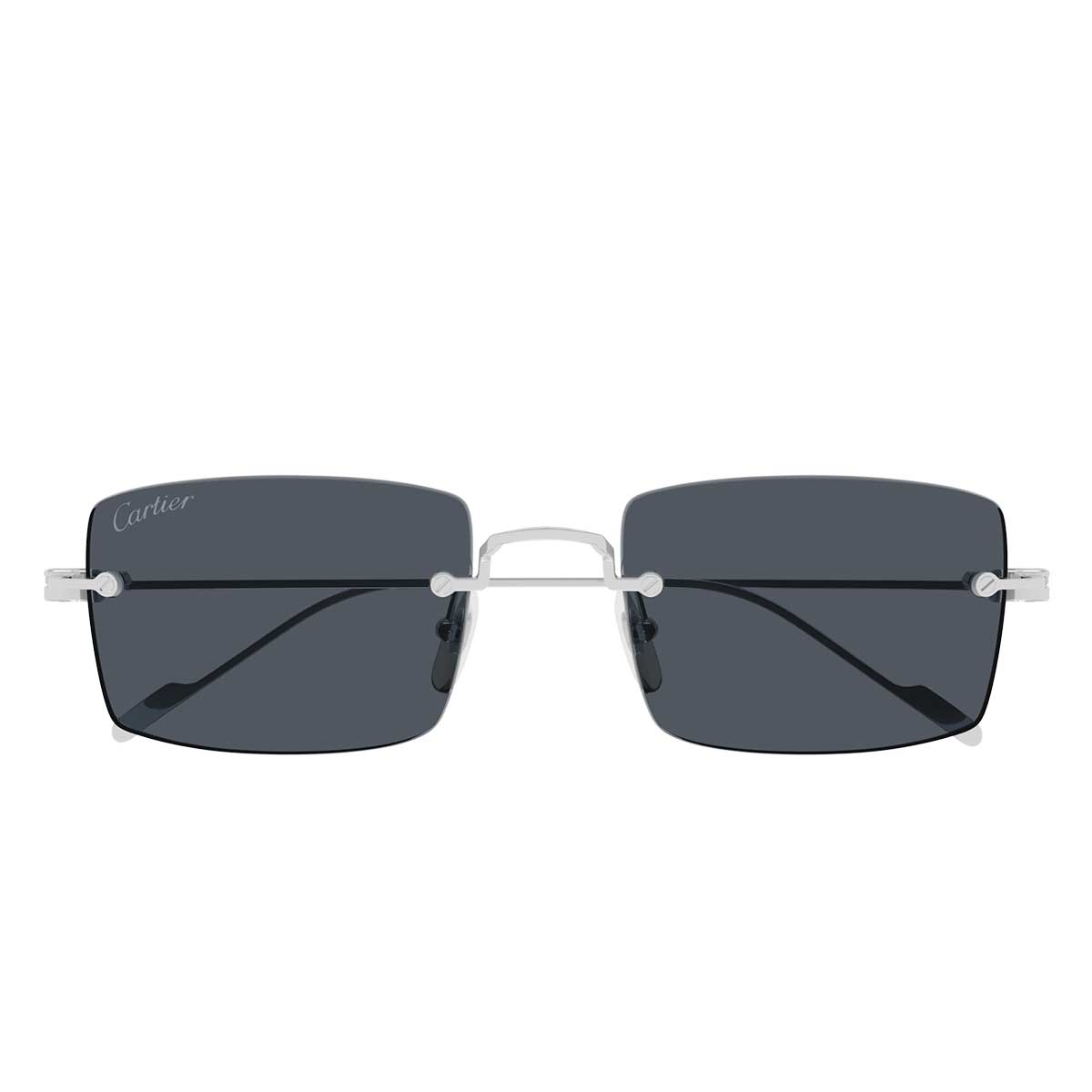 Cartier Occhiali da Sole CT0367S 003 Argento/Grigio Uomo