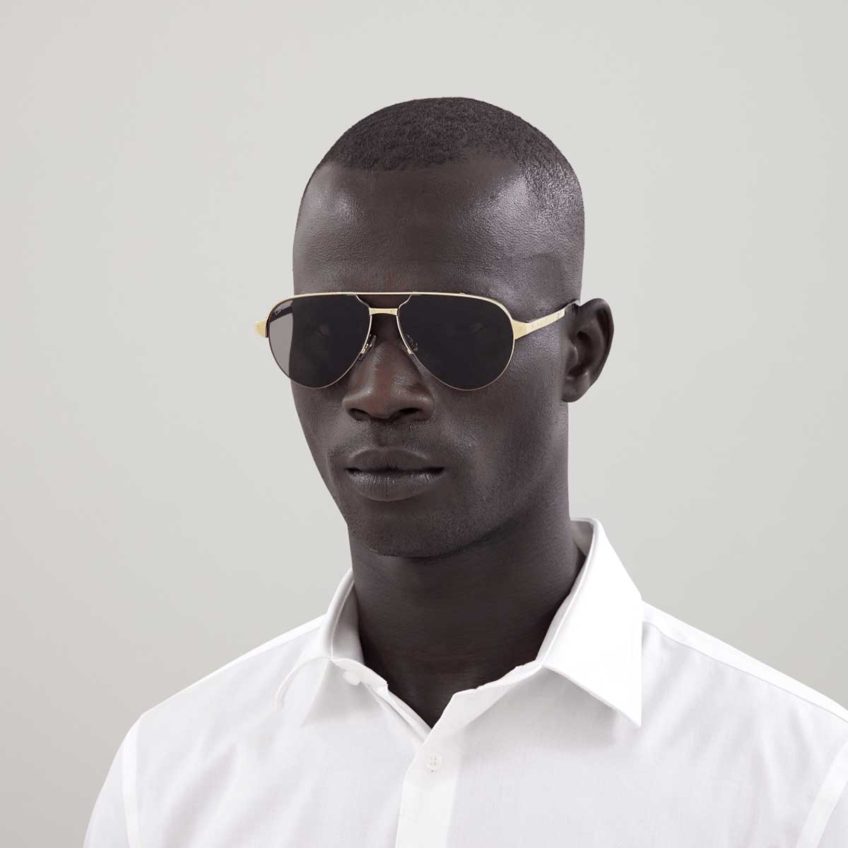 Cartier Occhiali da Sole CT0386S 001 Oro/Grigio Uomo