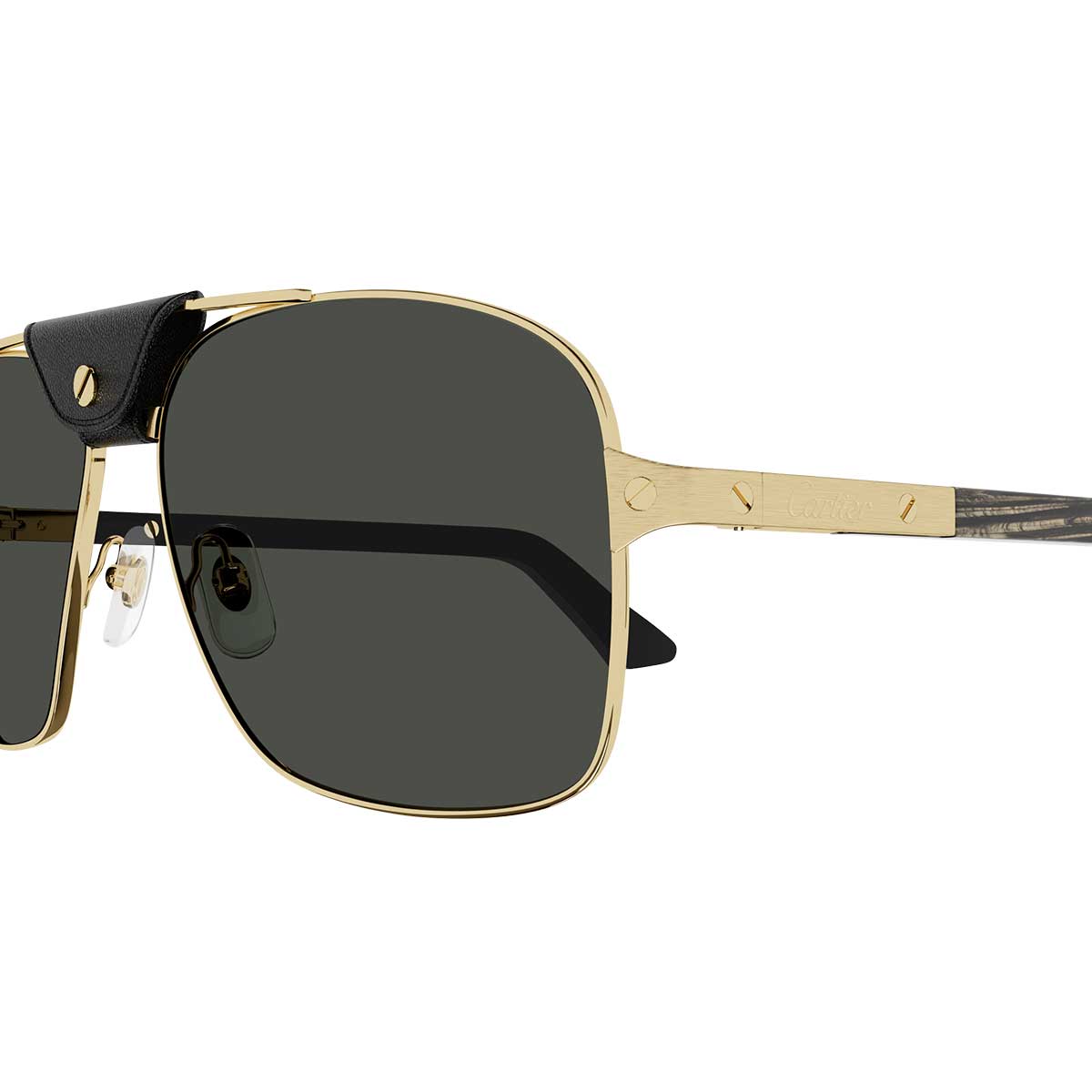 Cartier Occhiali da Sole CT0389S 001 OroNero/Grigio Uomo Polarizzati 3