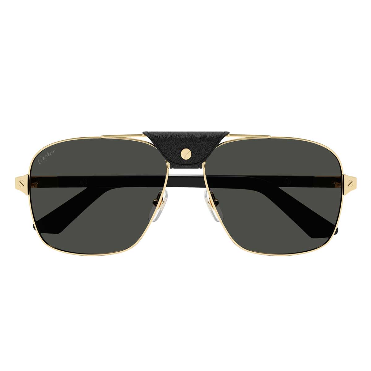 Cartier Occhiali da Sole CT0389S 001 OroNero/Grigio Uomo Polarizzati