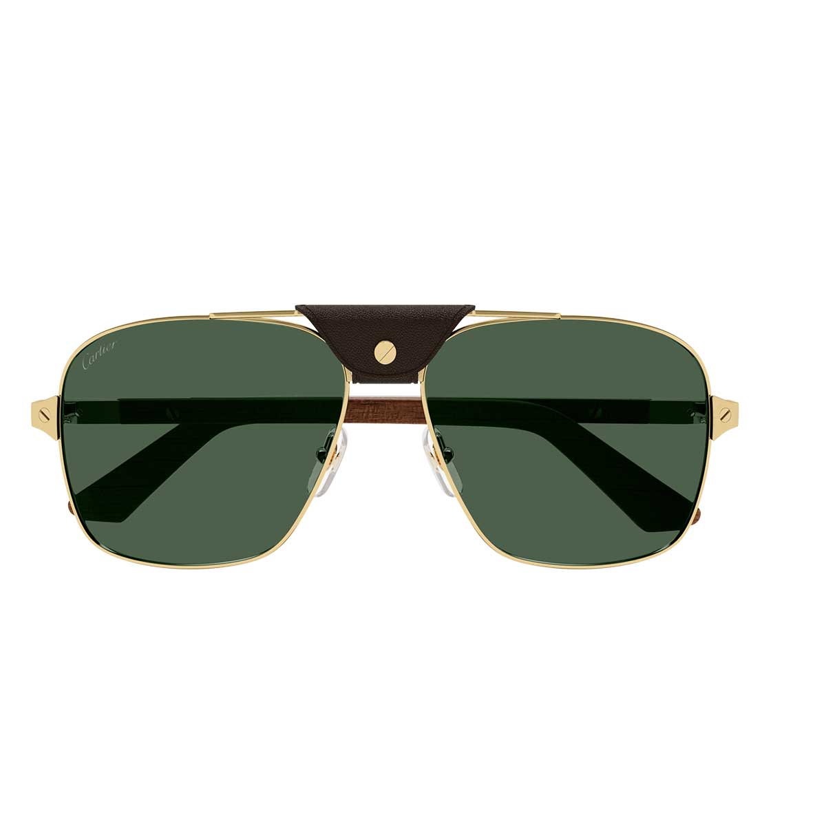 Cartier Occhiali da Sole CT0389S 002 OroMarrone/Verde Uomo Polarizzati