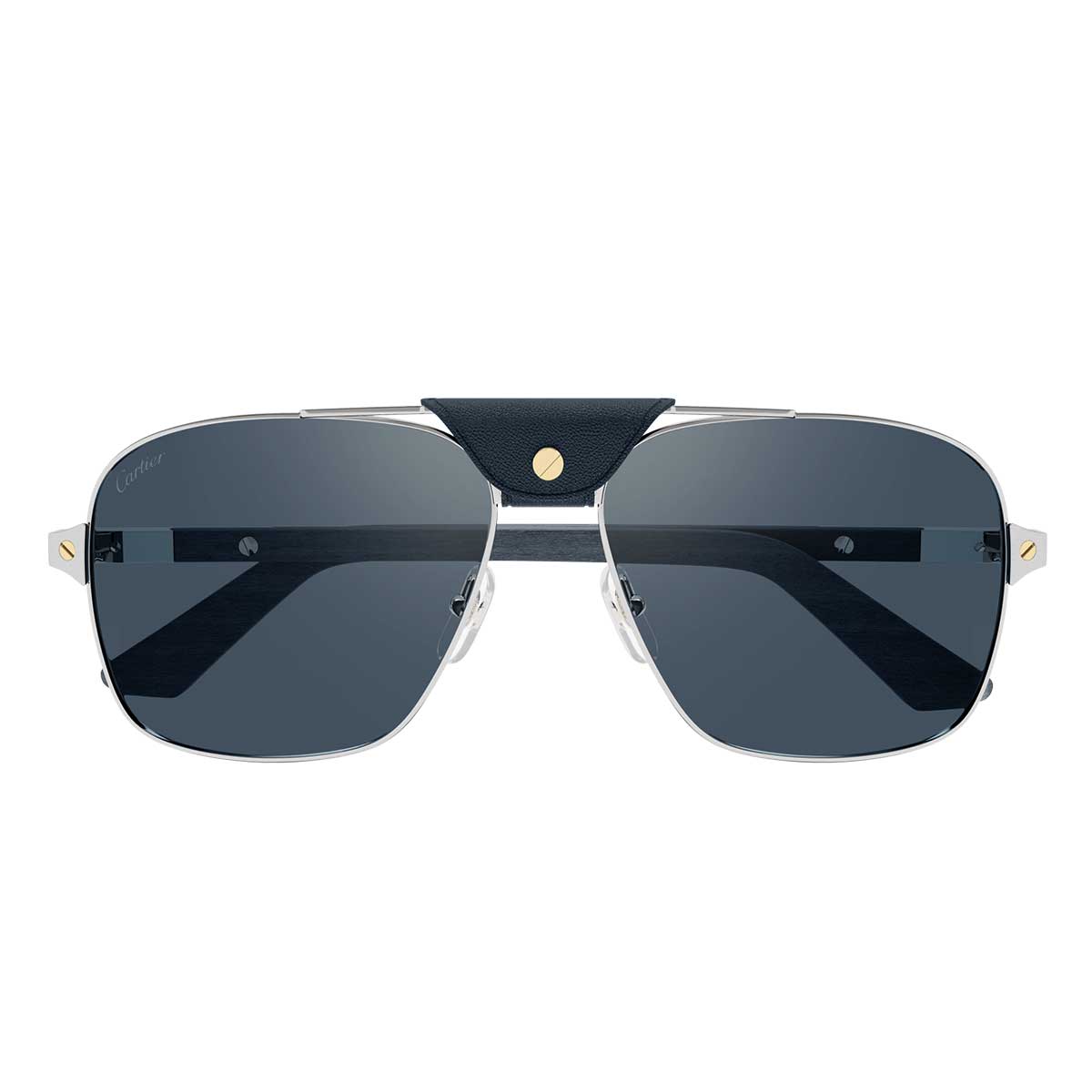 Cartier Occhiali da Sole CT0389S 004 ArgentoBlu/Blu Uomo Polarizzati
