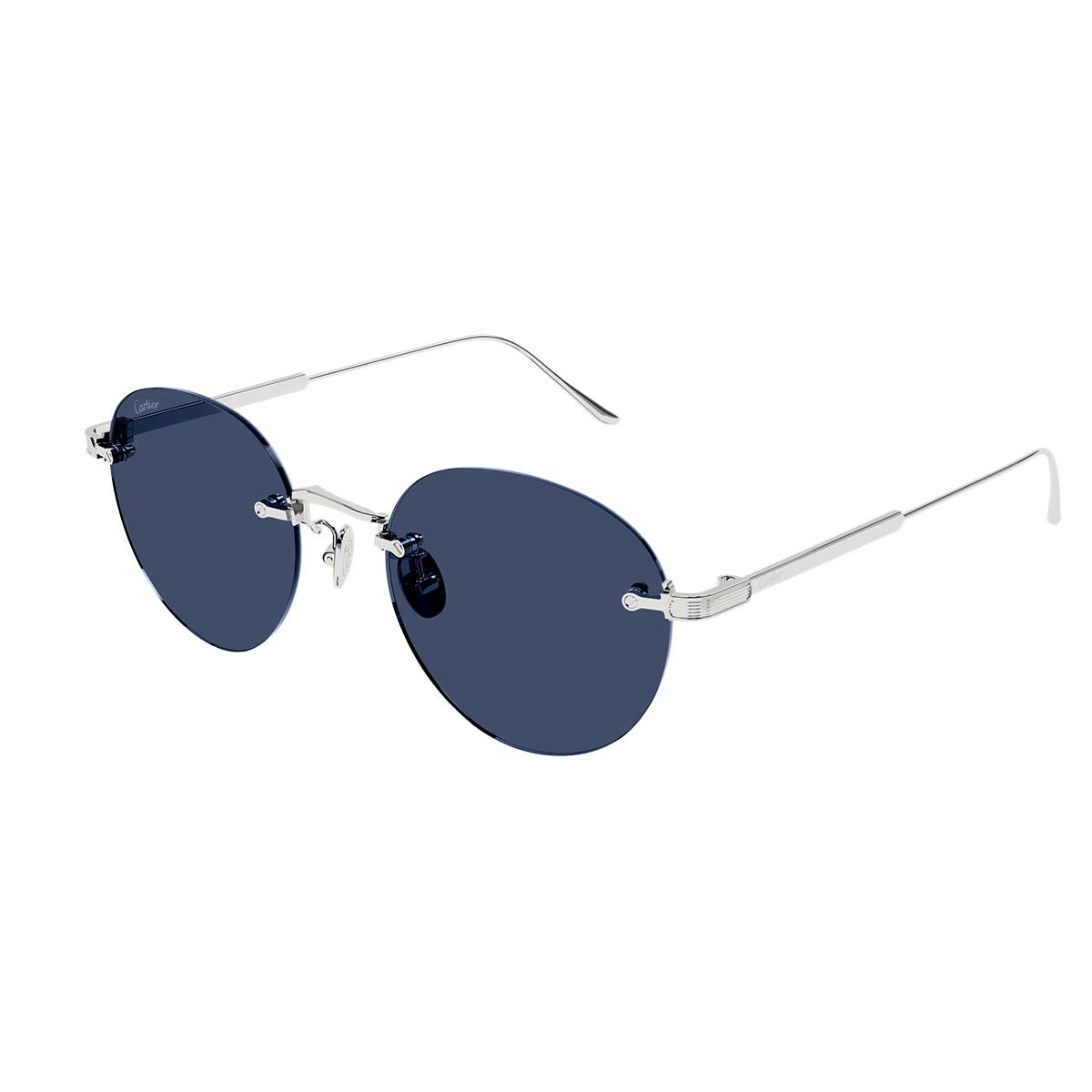 Cartier Occhiali da Sole CT0393S 001 Argento/Azzurro Uomo 2