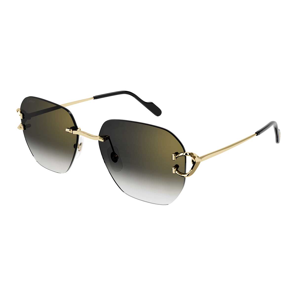 Cartier Occhiali da Sole CT0394S 001 Oro/Grigio Unisex 2