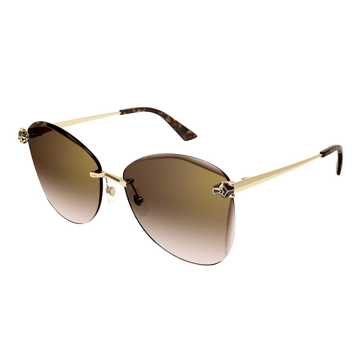 Cartier Occhiali da Sole CT0398S 002 Oro/Marrone Donna 2