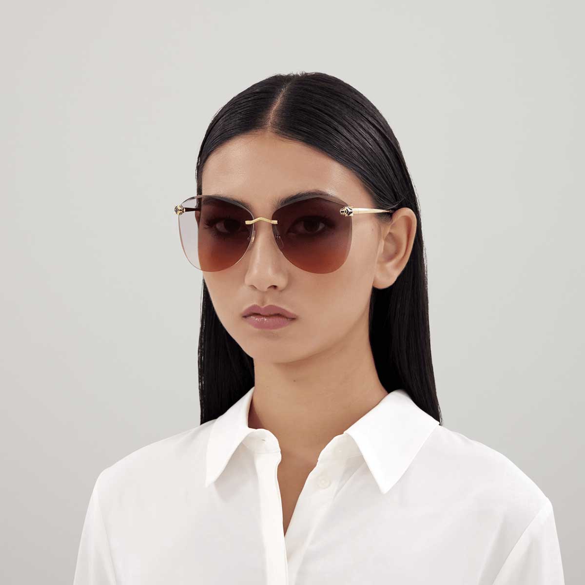 Cartier Occhiali da Sole CT0398S 003 Oro/Viola Donna 5