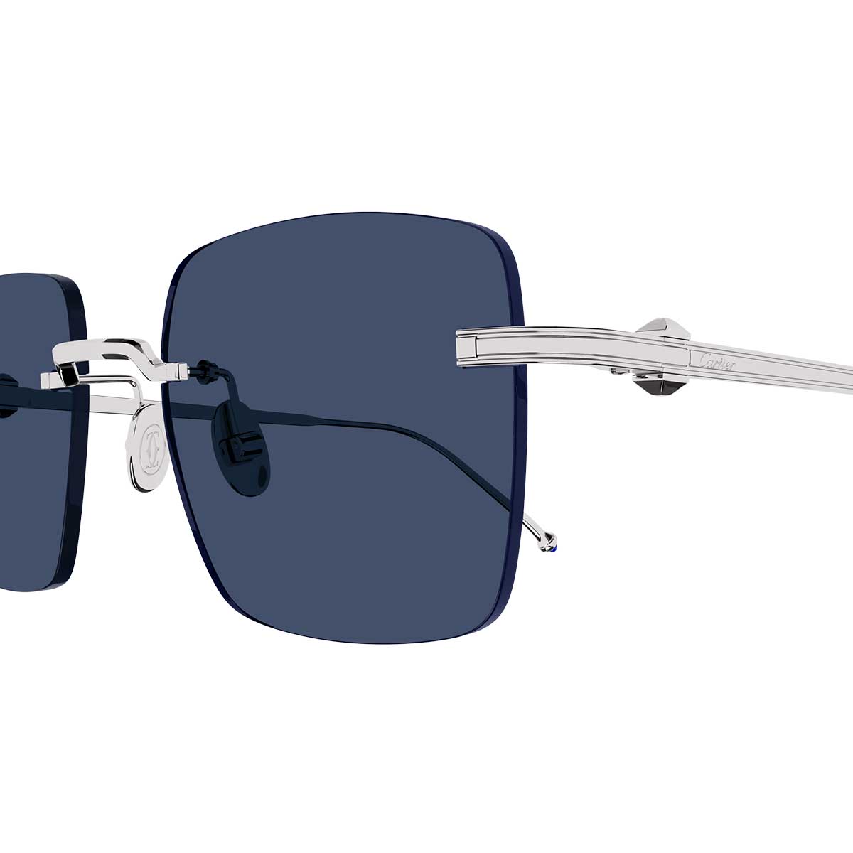 Cartier Occhiali da Sole CT0403S 001 Argento/Blu Uomo