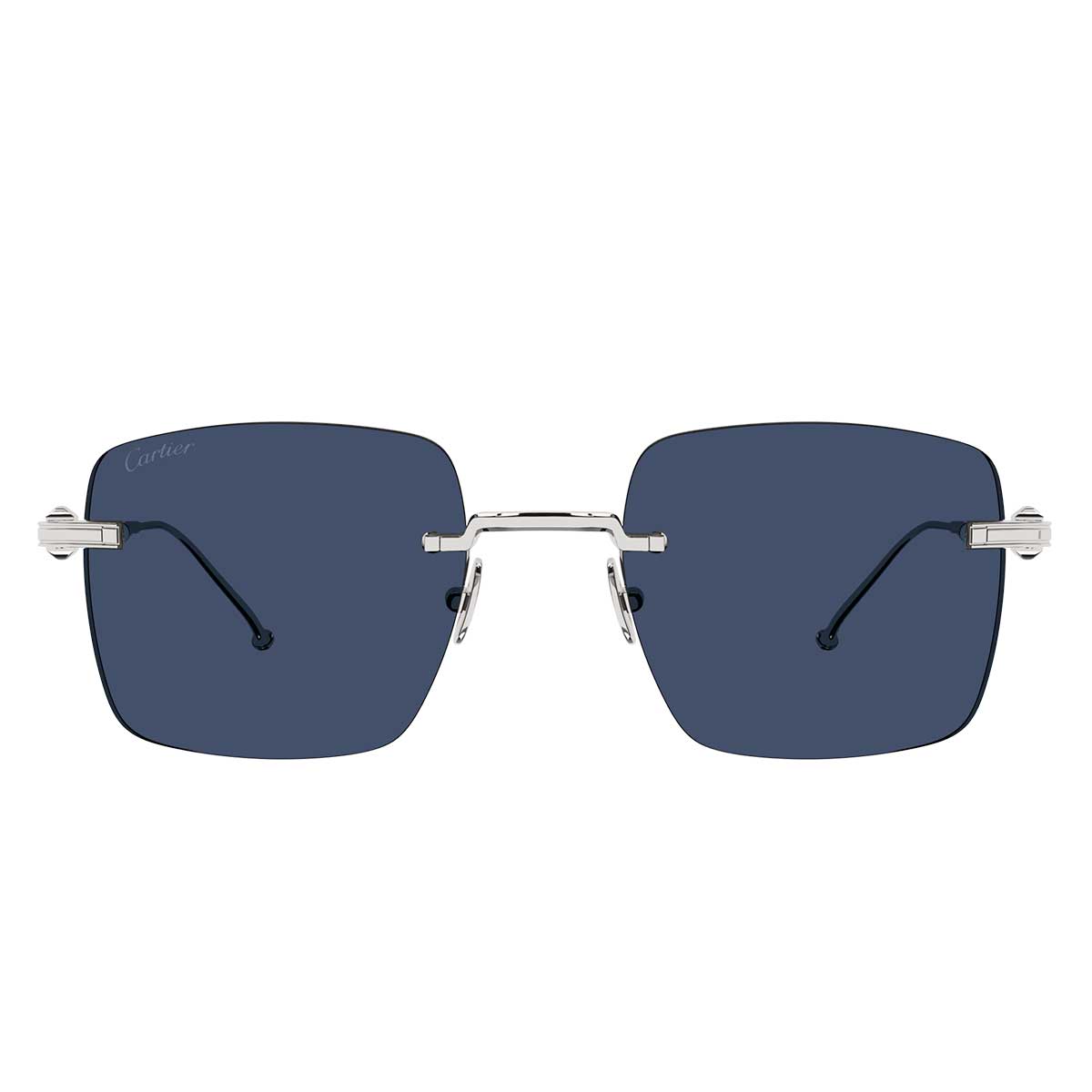 Cartier Occhiali da Sole CT0403S 001 Argento/Blu Uomo