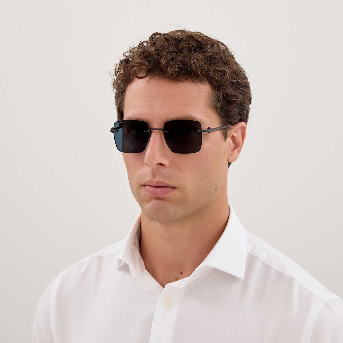 Cartier Occhiali da Sole CT0403S 004 Nero/Blu Uomo