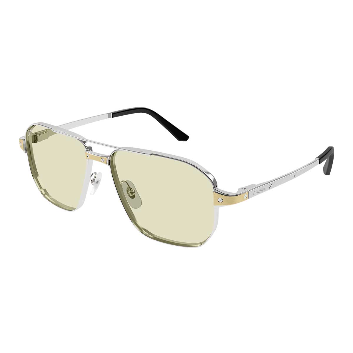 Cartier Occhiali da Sole CT0424S 005 Argento/Giallo Uomo Fotocromatici