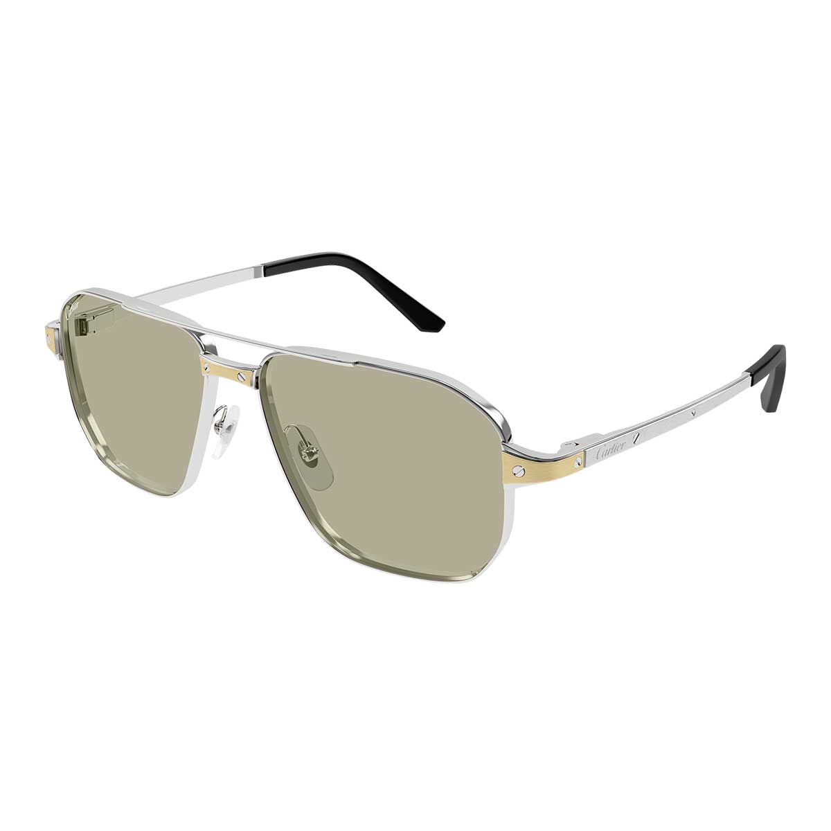 Cartier Occhiali da Sole CT0424S 005 Argento/Giallo Uomo Fotocromatici
