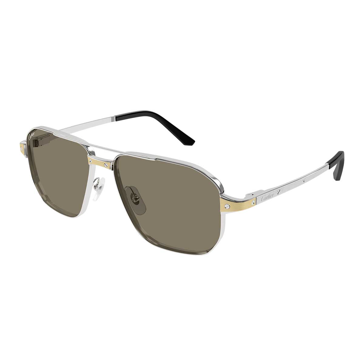 Cartier Occhiali da Sole CT0424S 005 Argento/Giallo Uomo Fotocromatici