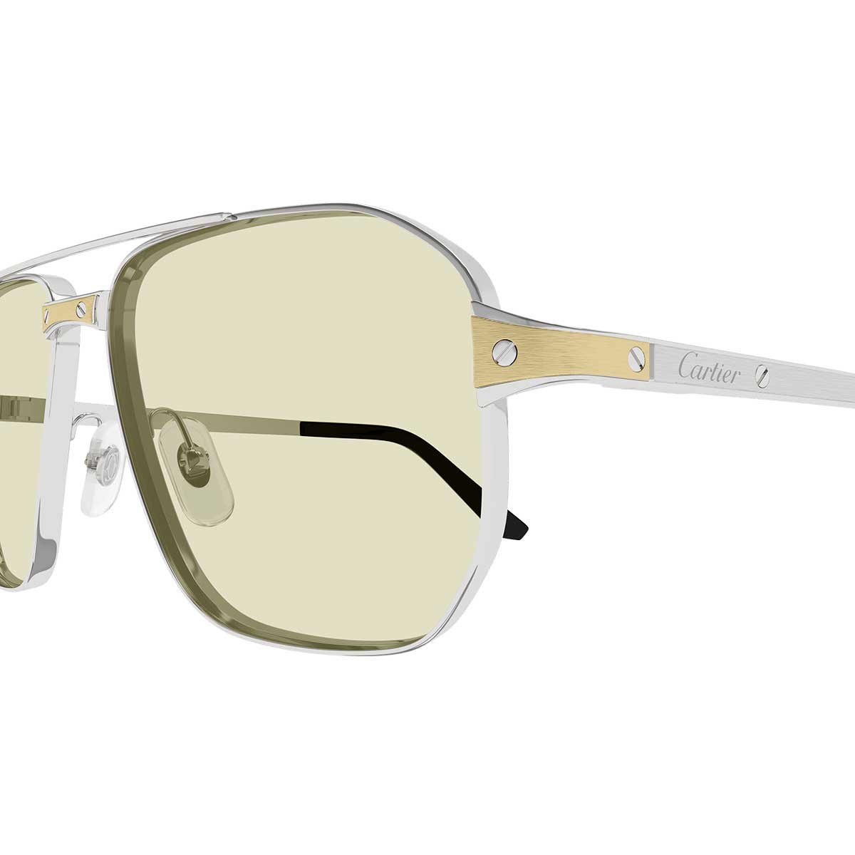 Cartier Occhiali da Sole CT0424S 005 Argento/Giallo Uomo Fotocromatici
