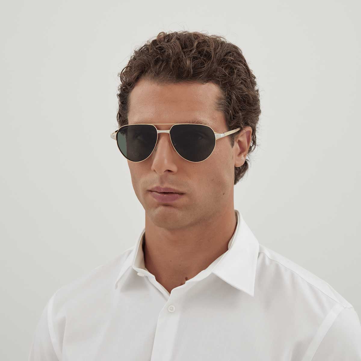Cartier Occhiali da Sole CT0425S 002 Oro/Verde Uomo Polarizzati 4
