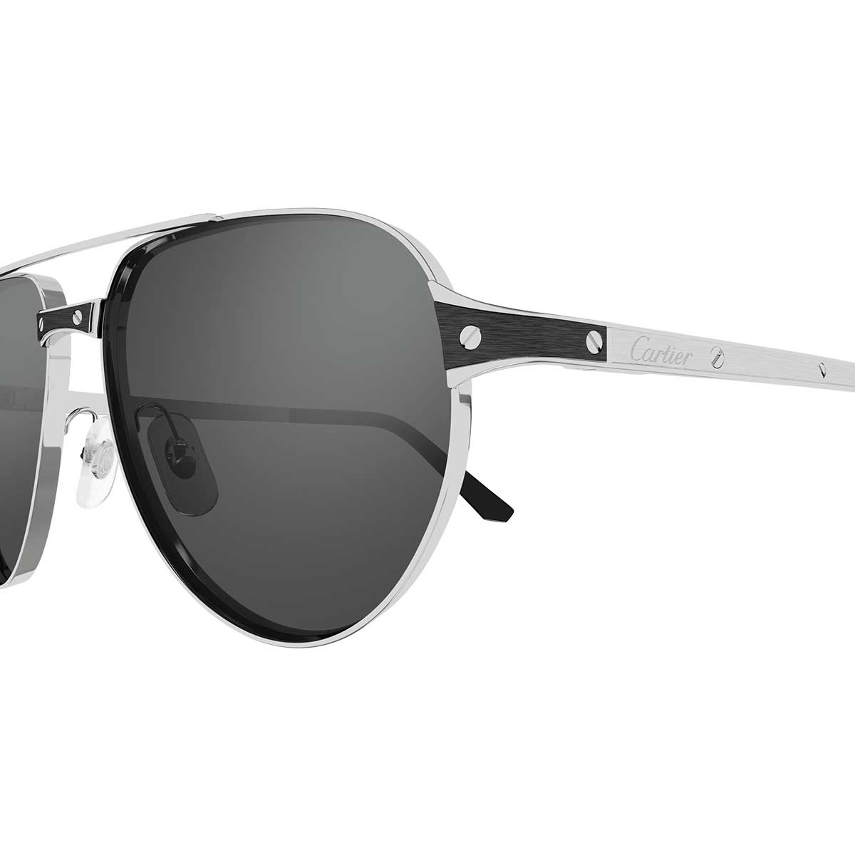 Cartier Occhiali da Sole CT0425S 004 Argento/Grigio Uomo Polarizzati 3