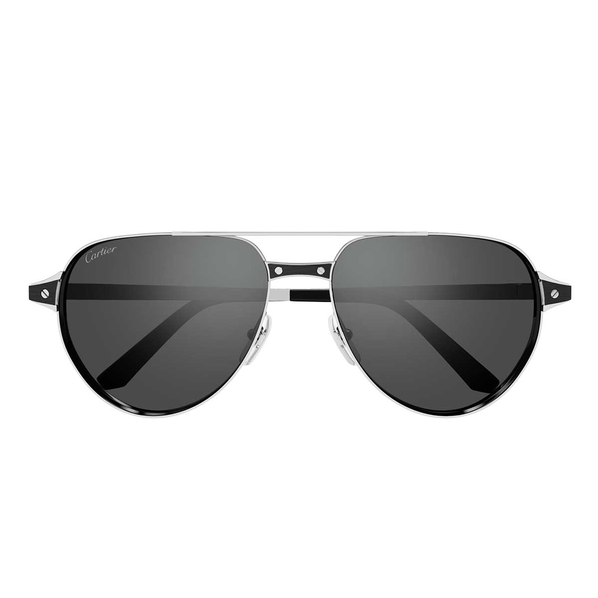Cartier Occhiali da Sole CT0425S 004 Argento/Grigio Uomo Polarizzati