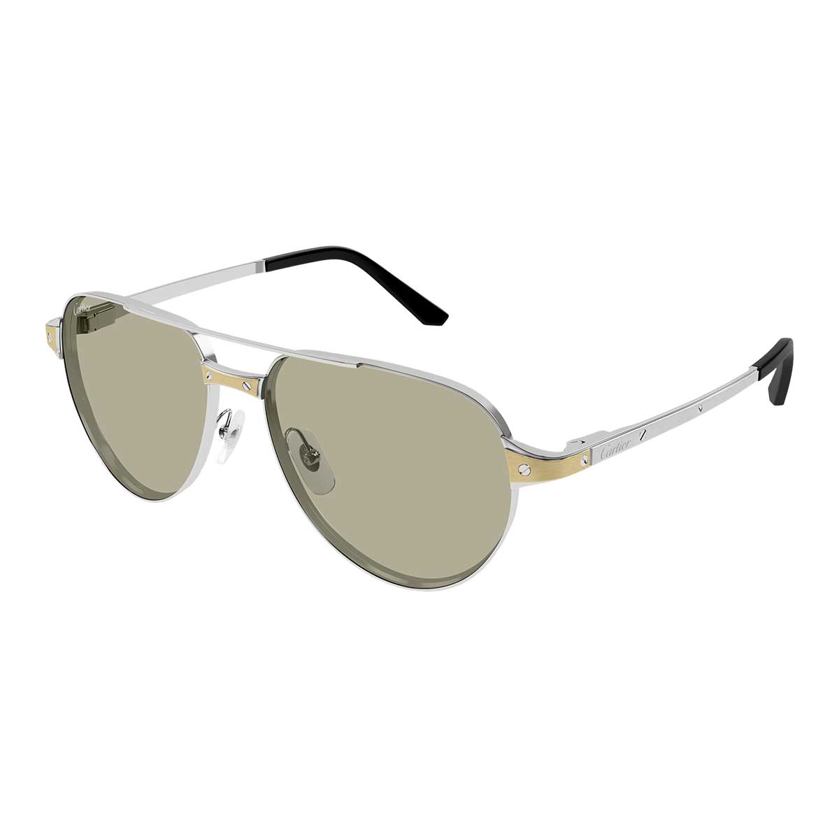 Cartier Occhiali da Sole CT0425S 005 Argento/Giallo Uomo Fotocromatici 3