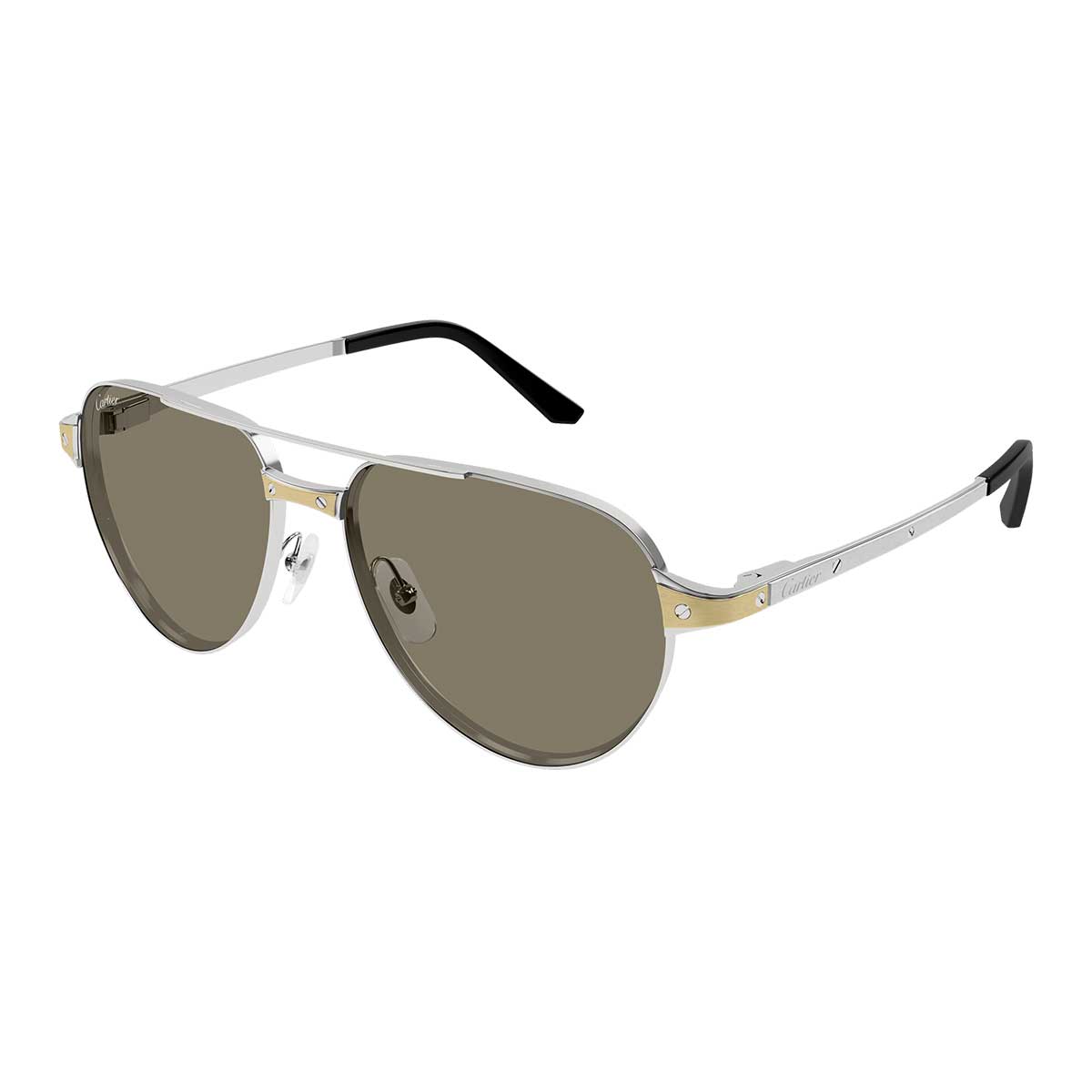 Cartier Occhiali da Sole CT0425S 005 Argento/Giallo Uomo Fotocromatici 4