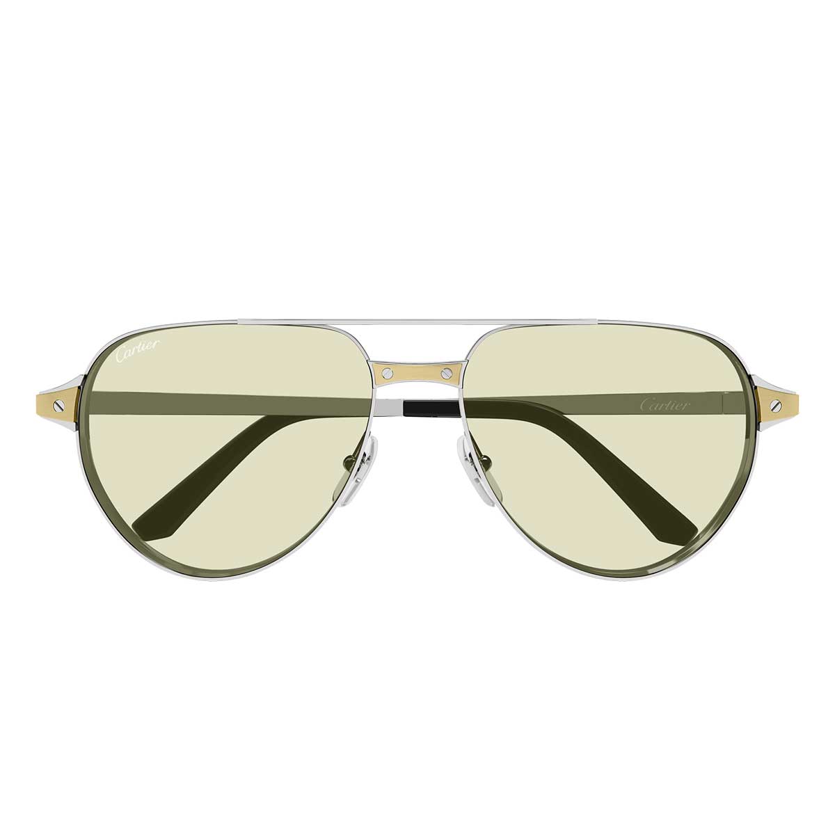 Cartier Occhiali da Sole CT0425S 005 Argento/Giallo Uomo Fotocromatici