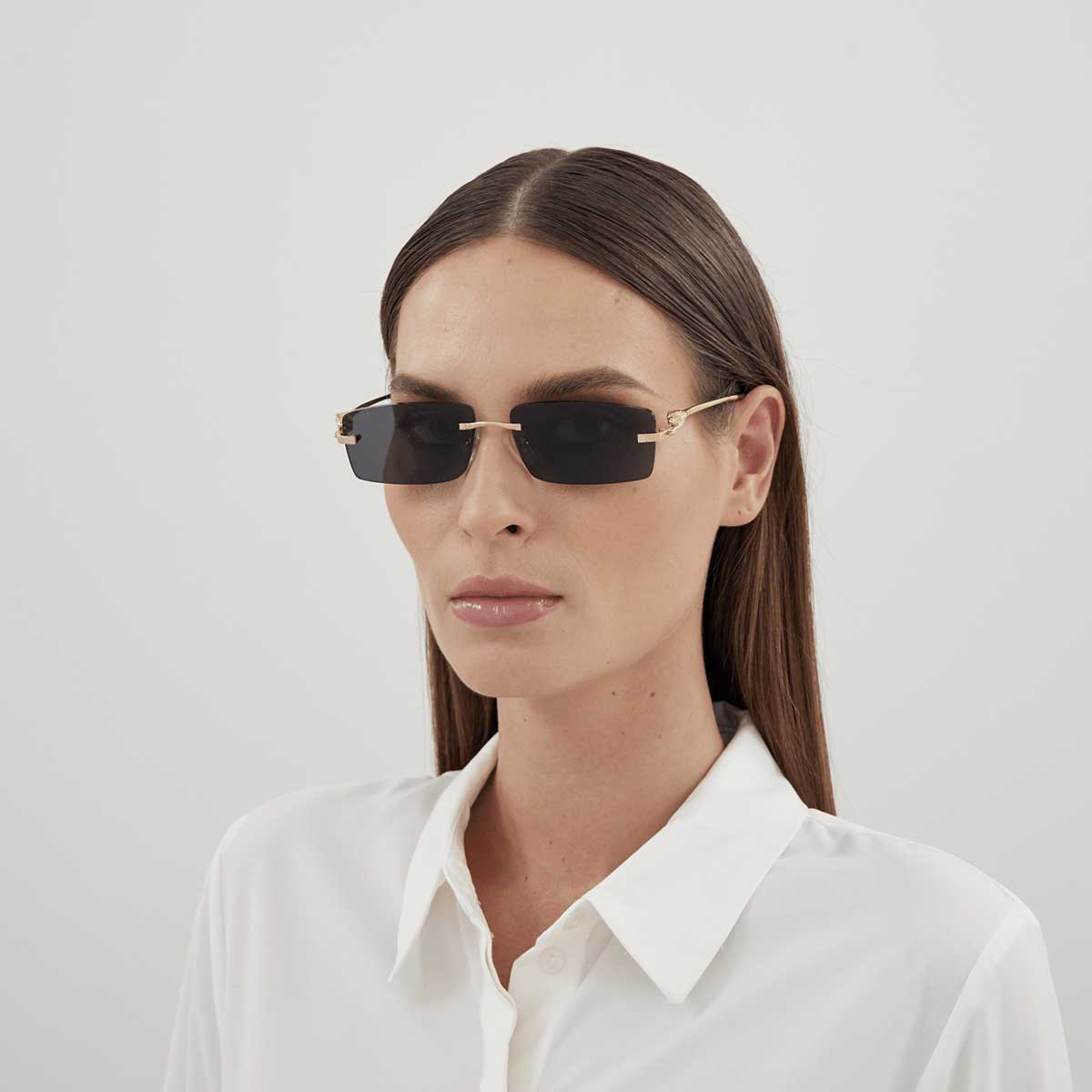 Cartier Occhiali da Sole CT0430S 001 Oro/Grigio Unisex 4