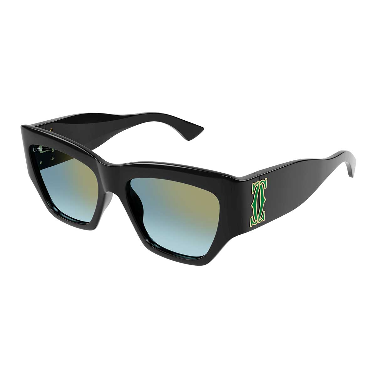 Cartier Occhiali da Sole CT0435S 003 Nero/Verde Donna 2