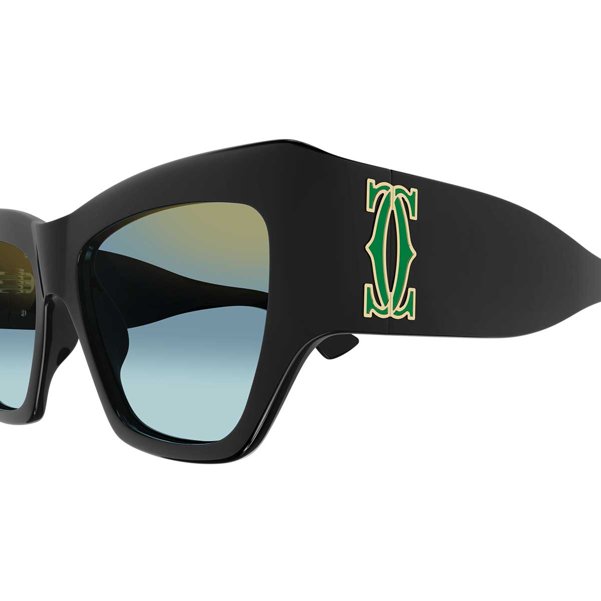 Cartier Occhiali da Sole CT0435S 003 Nero/Verde Donna 3
