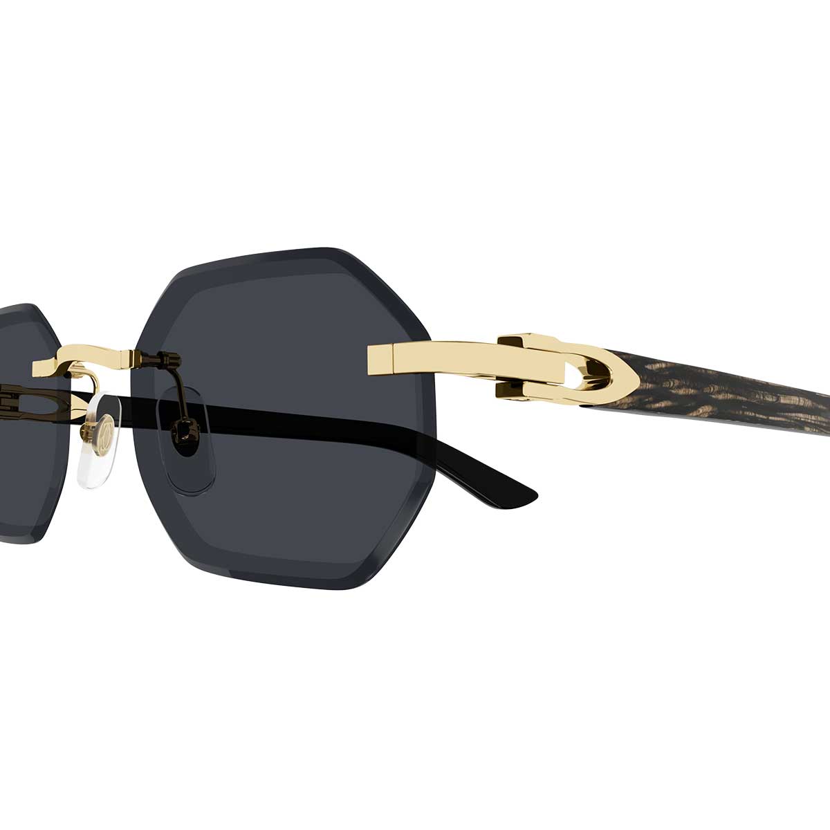 Cartier Occhiali da Sole CT0439S 001 OroNero/Grigio Uomo 3