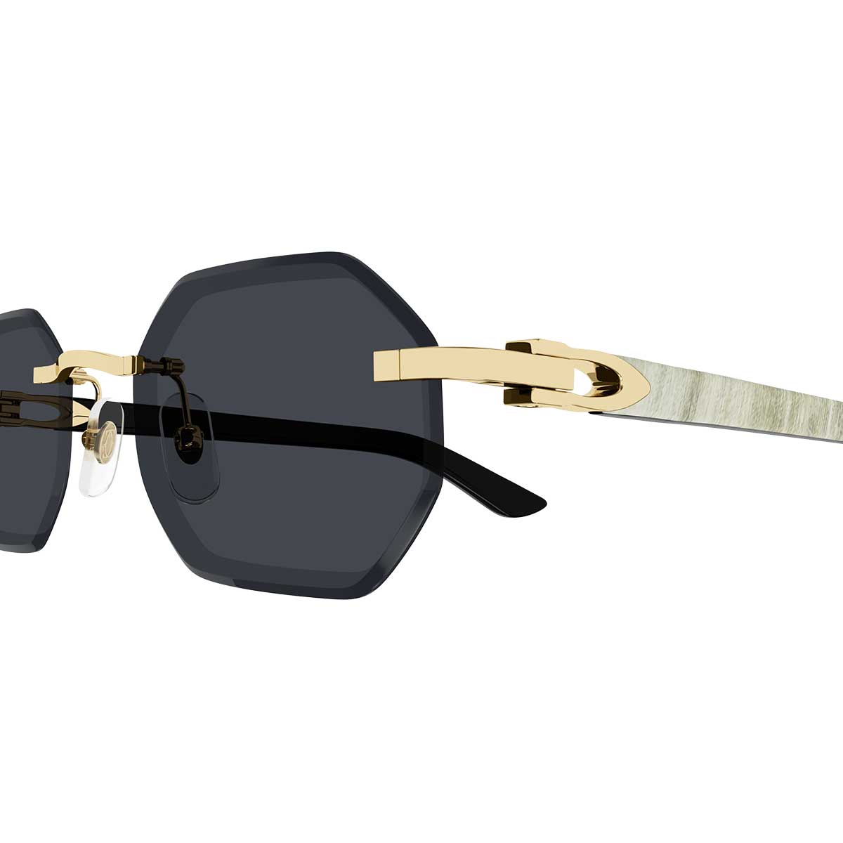 Cartier Occhiali da Sole CT0439S 002 OroBianco/Grigio Uomo 3