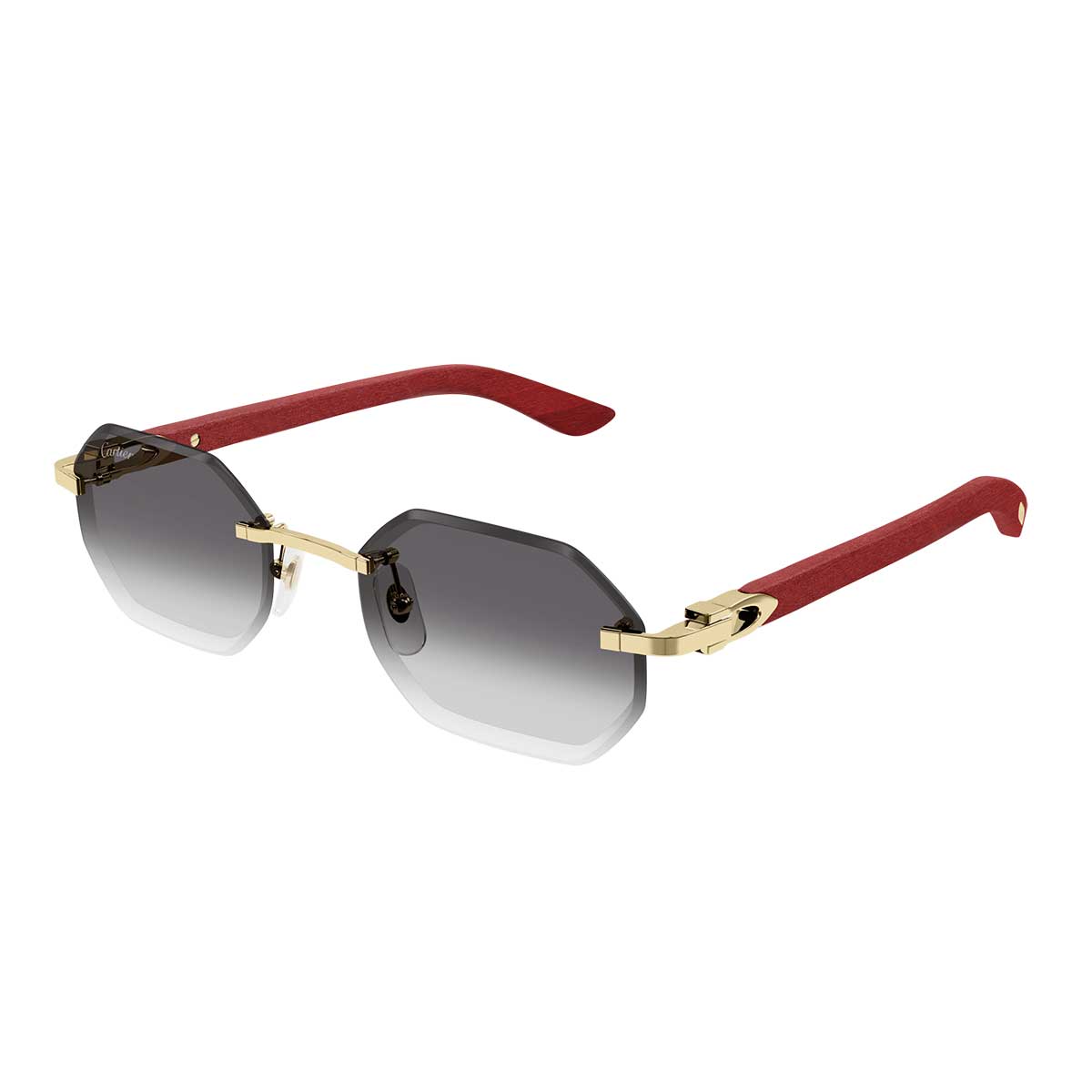 Cartier Occhiali da Sole CT0439S 003 OroRosso/Grigio Uomo 2