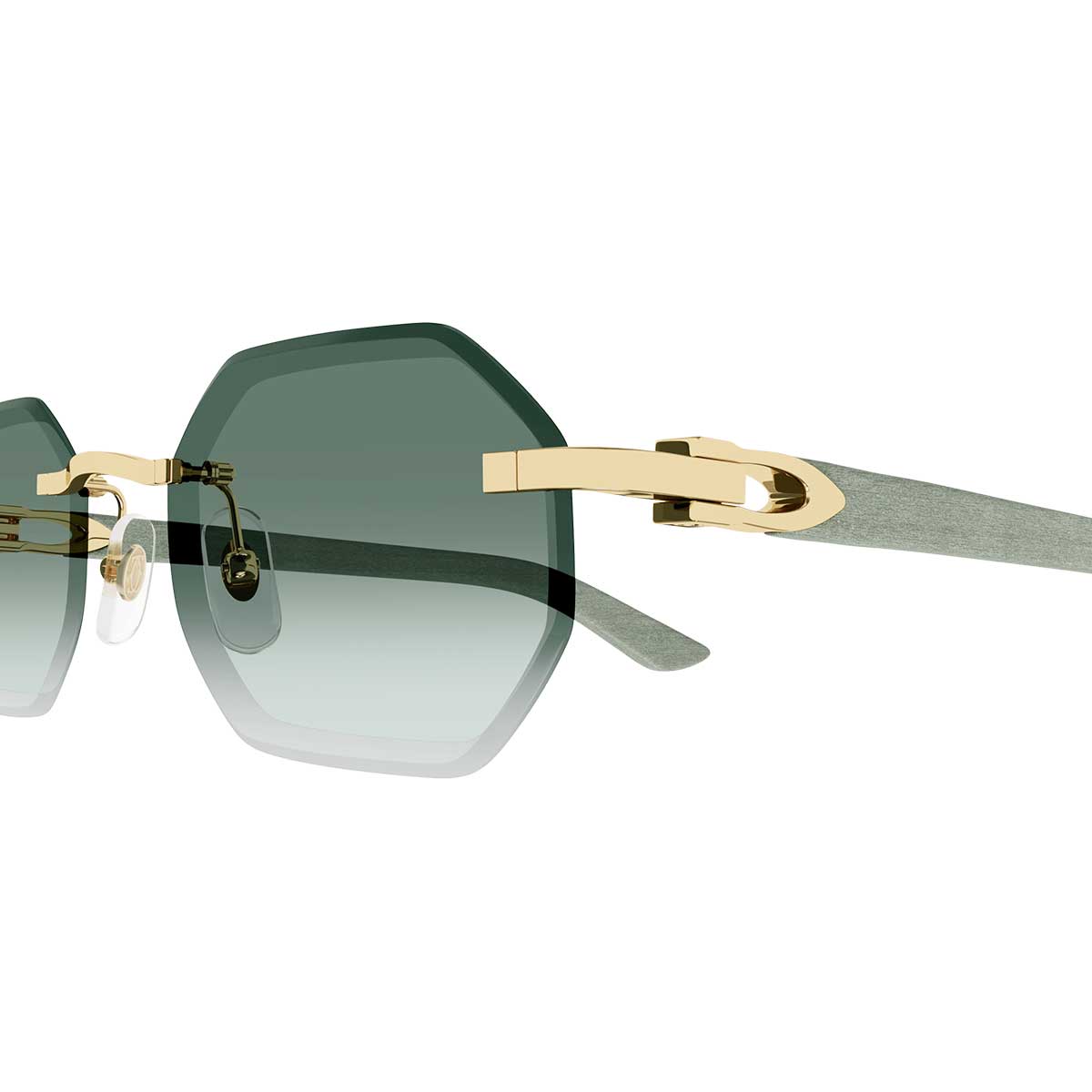 Cartier Occhiali da Sole CT0439S 004 OroVerde/Verde Uomo 3