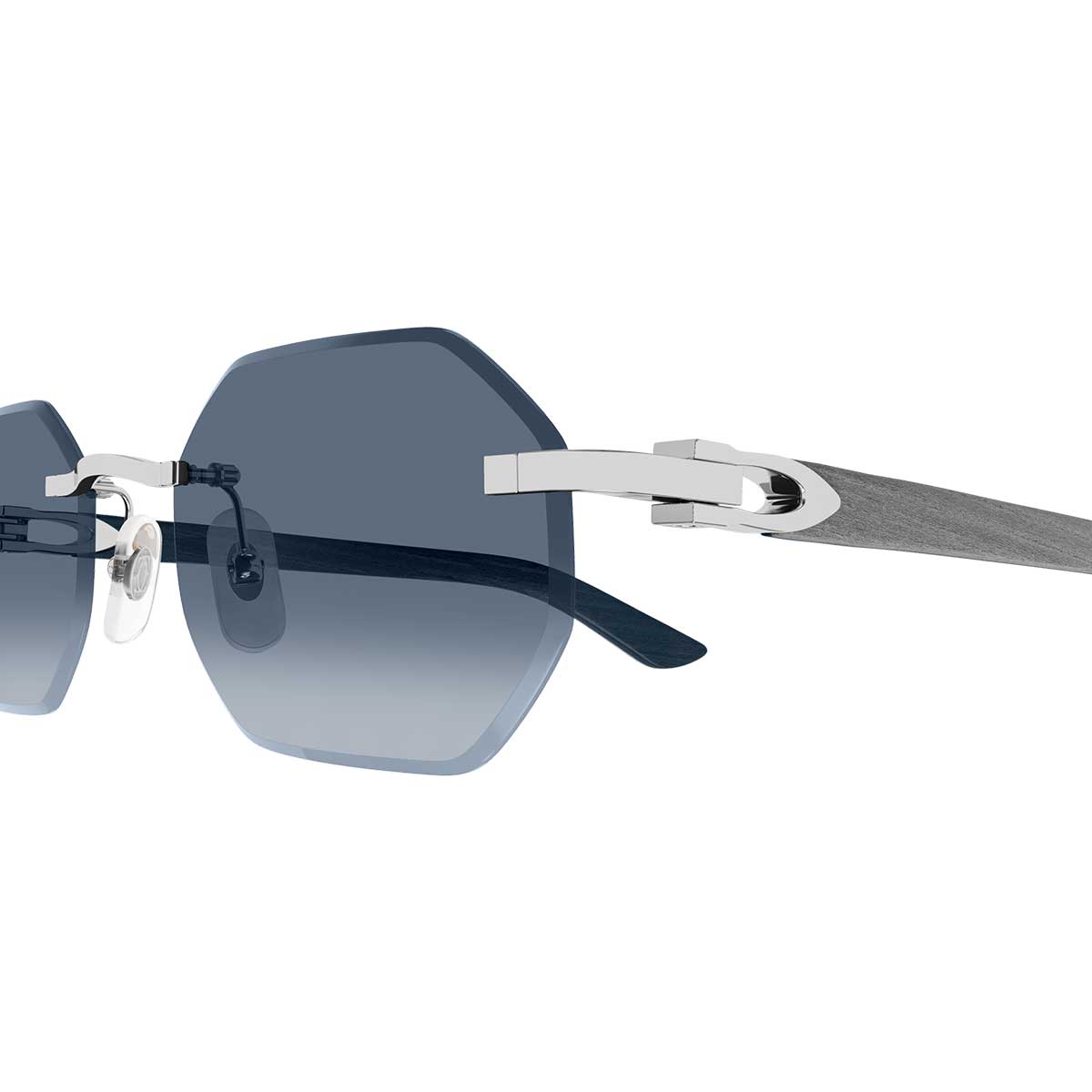 Cartier Occhiali da Sole CT0439S 007 ArgentoGrigio/Blu Uomo 3