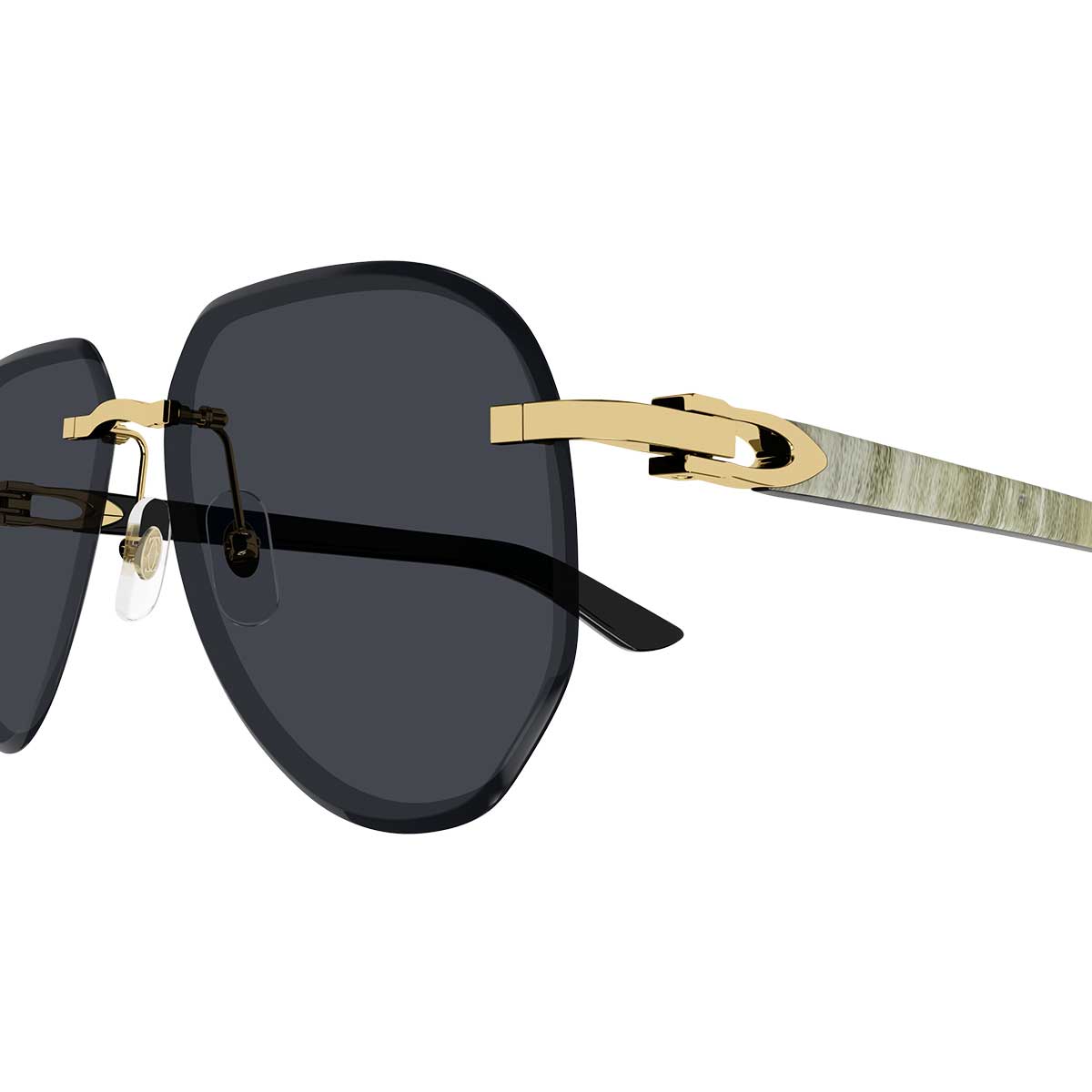 Cartier Occhiali da Sole CT0440S 002 OroBianco/Grigio Uomo 3