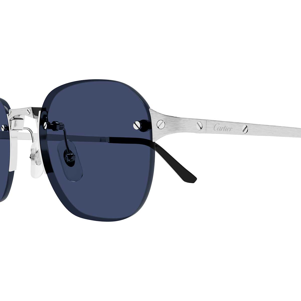Cartier Occhiali da Sole CT0459S 003 Argento/Blu Uomo 3