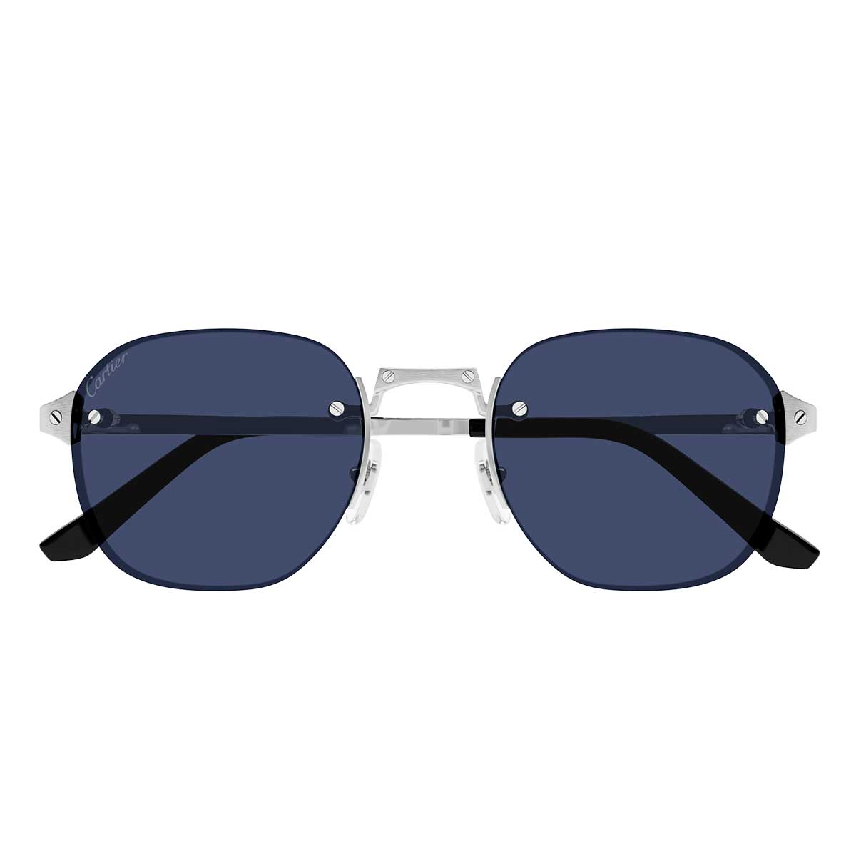 Cartier Occhiali da Sole CT0459S 003 Argento/Blu Uomo