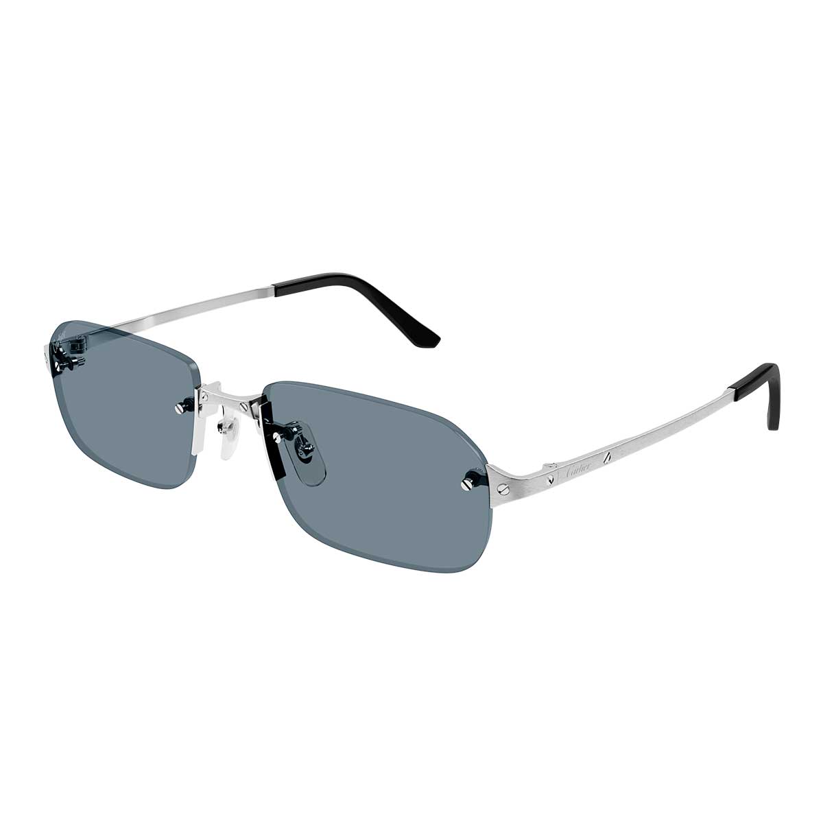 Cartier Occhiali da Sole CT0460S 003 Argento/Azzurro Uomo 2