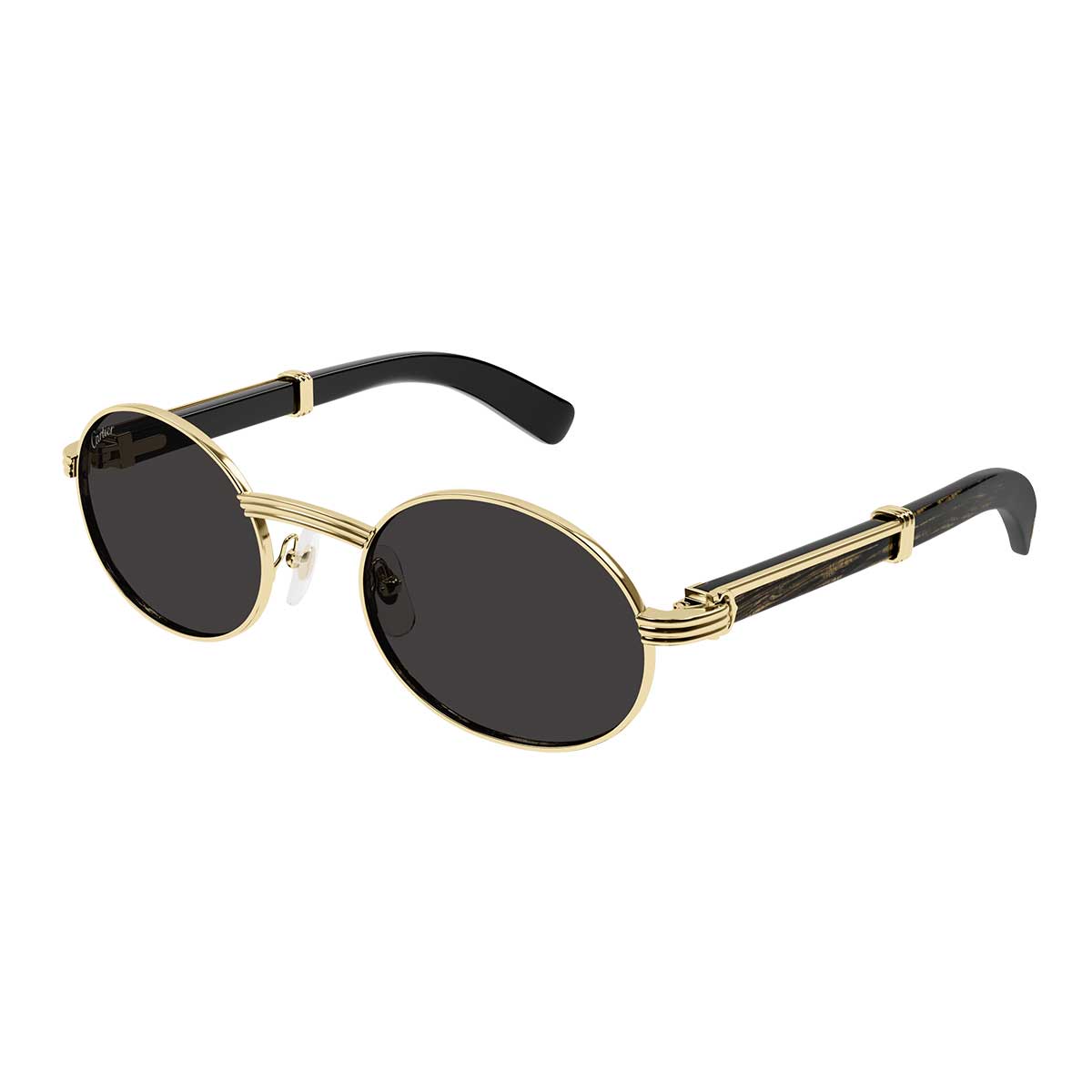 Cartier Occhiali da Sole CT0464S 001 OroNero/Grigio Uomo
