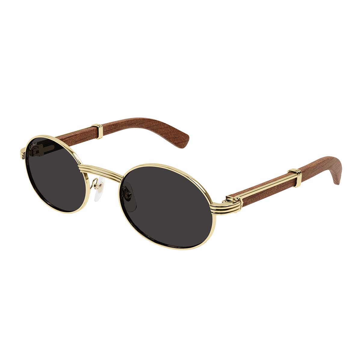 Cartier Occhiali da Sole CT0464S 002 OroMarrone/Grigio Uomo
