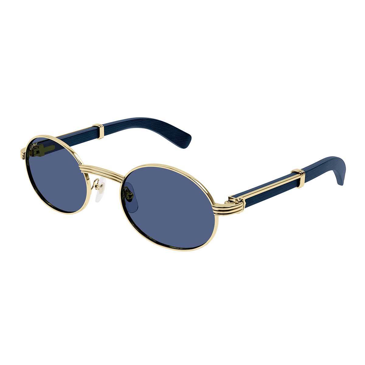 Cartier Occhiali da Sole CT0464S 004 OroBlu/Blu Uomo