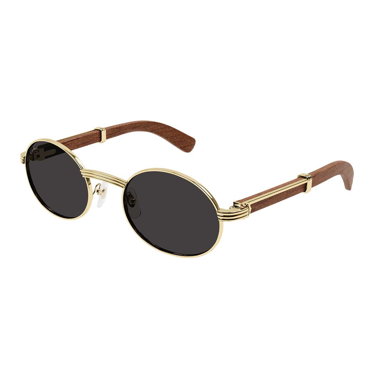 Cartier Occhiali da Sole CT0464S 006 OroMarrone/Grigio Uomo