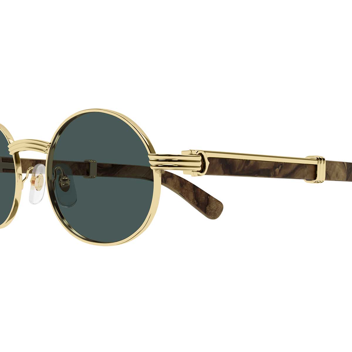 Cartier Occhiali da Sole CT0464S 015 OroMarrone/Verde Uomo