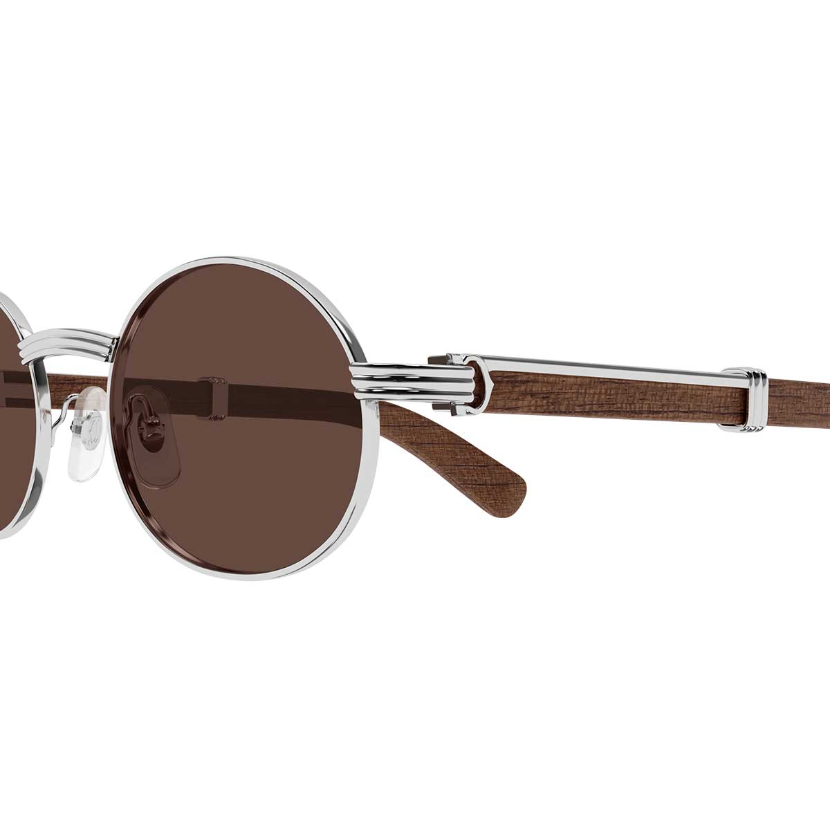 Cartier Occhiali da Sole CT0464S 016 ArgentoMarrone/Marrone Uomo