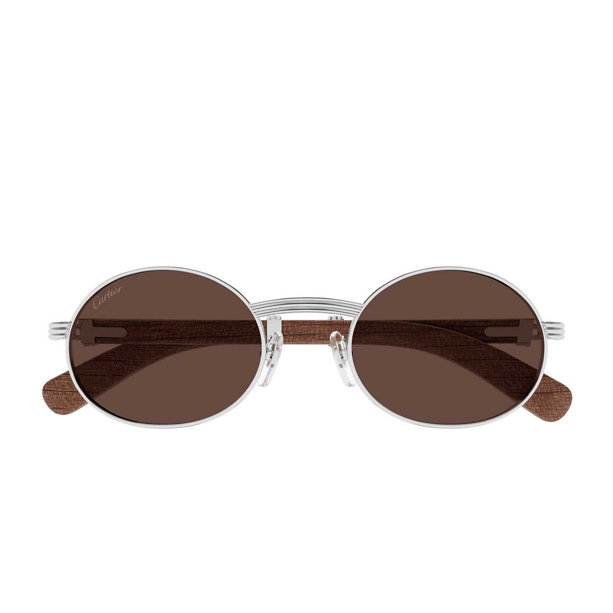 Cartier Occhiali da Sole CT0464S 016 ArgentoMarrone/Marrone Uomo