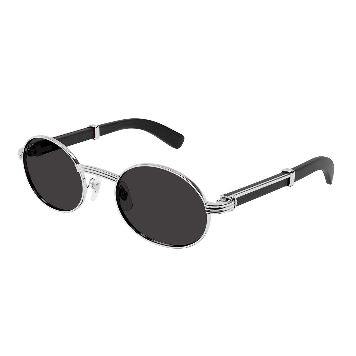 Cartier Occhiali da Sole CT0464S 017 ArgentoNero/Grigio Uomo
