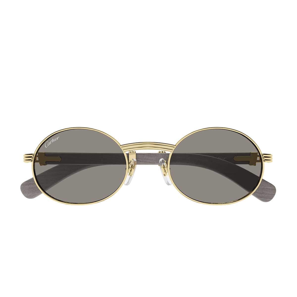 Cartier Occhiali da Sole CT0464S 019 OroGrigio/Grigio Uomo