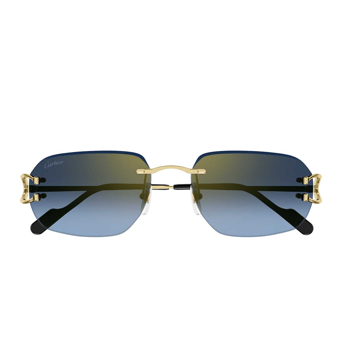Cartier Occhiali da Sole CT0468S 002 Oro/Blu Uomo