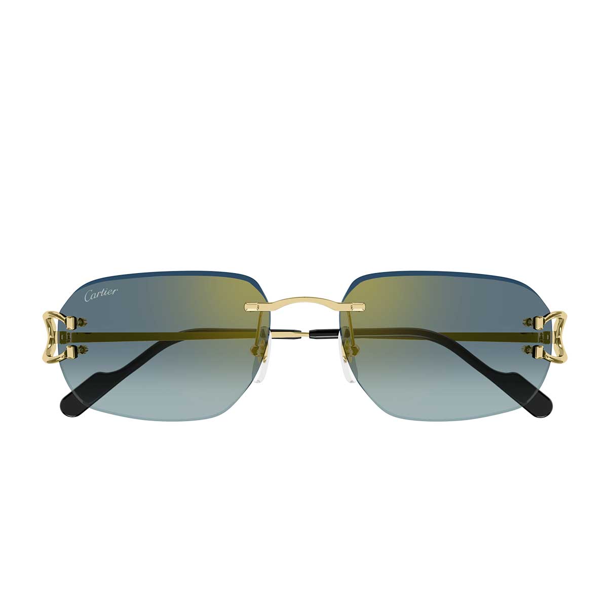 Cartier Occhiali da Sole CT0468S 003 Oro/Verde Uomo
